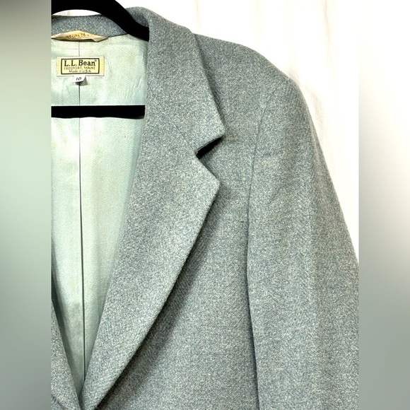 Vintage LL Bean Mint Green Wool One Button Blazer Suit Jacket Size 10 - Picture 3 of 16